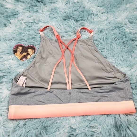 VS Triangle Strappy Bralette Orange Gray Medium - Picture 4 of 6